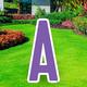 Purple Letter (A) Corrugated Plastic Yard Sign, 30in